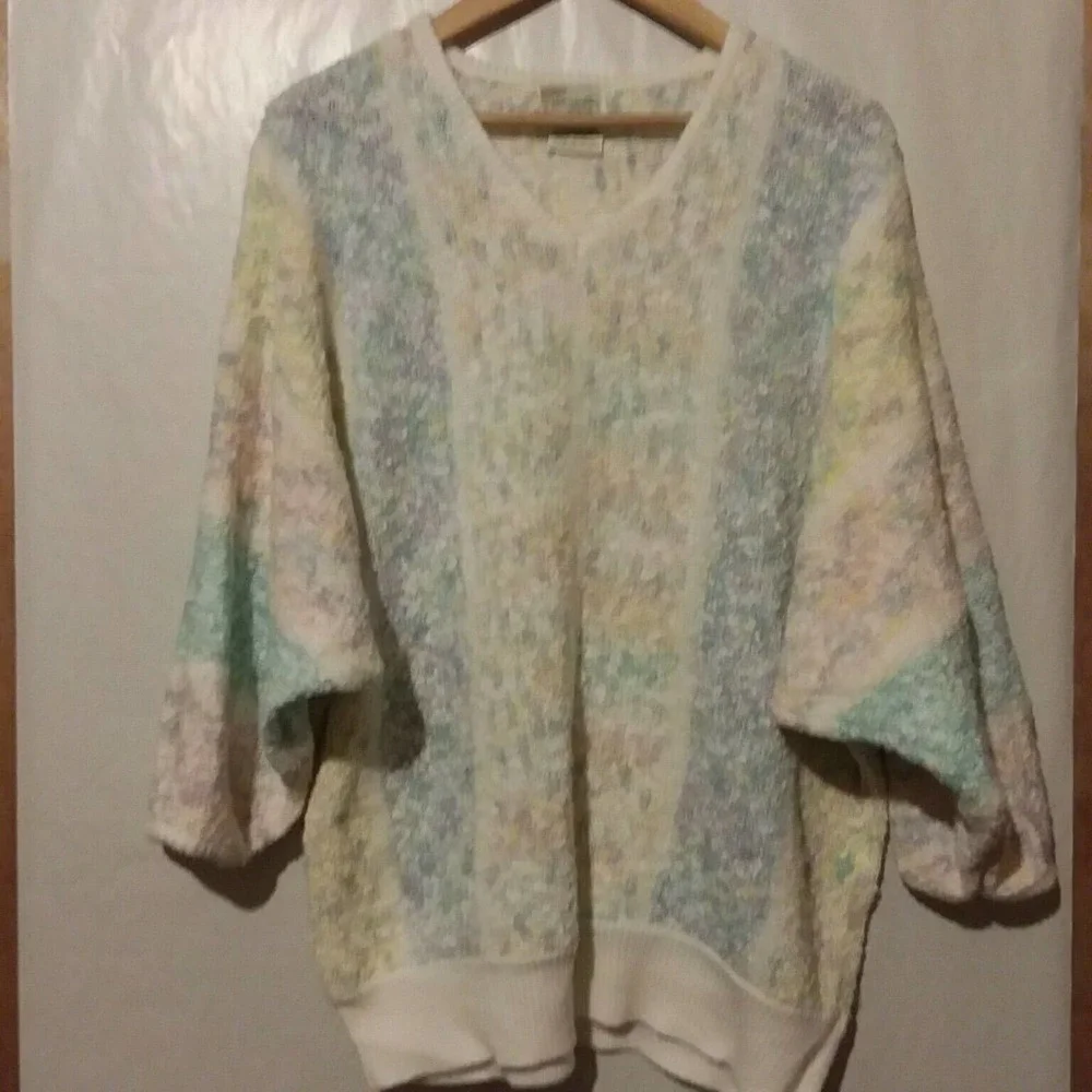 VTG Colorful Pullover Knit Sweater Large